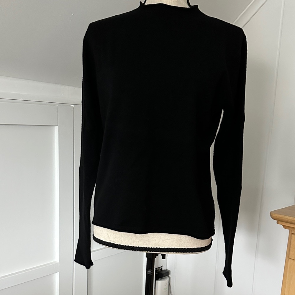 Vila Milano Chic Black Sweater with Roll collar and sleeves